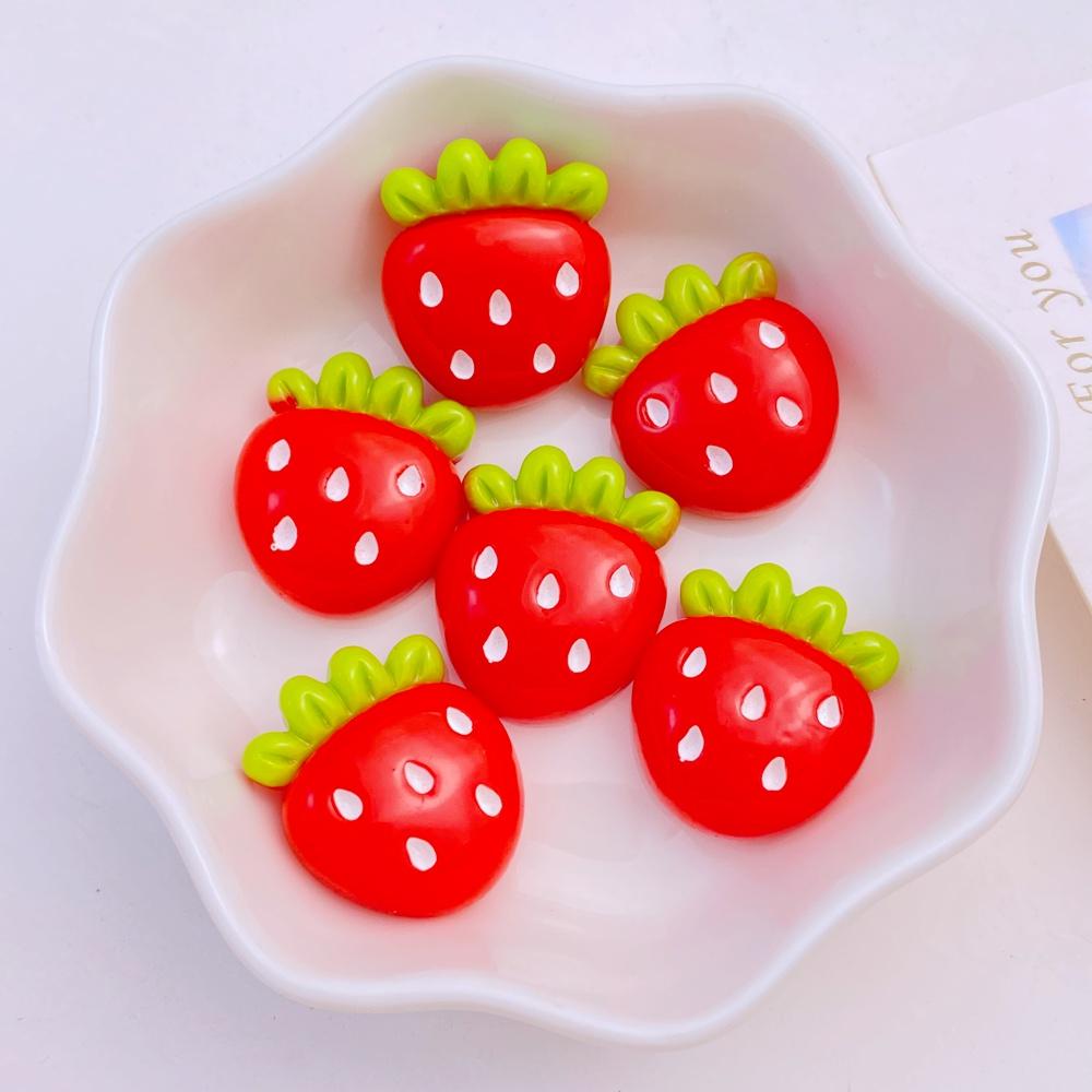 10Pcs New Cute Resin Cherry Strawberry Grape Radish Flat Back Parts Embellishments For Hair Bows Accessories