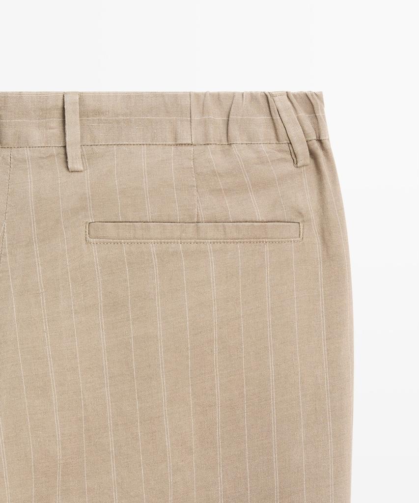 Masimodutti 100% Linen Striped Pants
