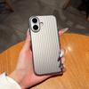 Trendy 3D Corrugated Stripe Shockproof Phone Case For iPhone 17 16 15 14 13 12 Pro Max Business Luggage Hard Protect Cover Funda