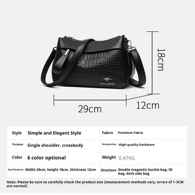 Women's Bag New Style Ladies Mom Bag Large Capacity Soft Leather Handbag Cross-border Wholesale Shoulder Bag