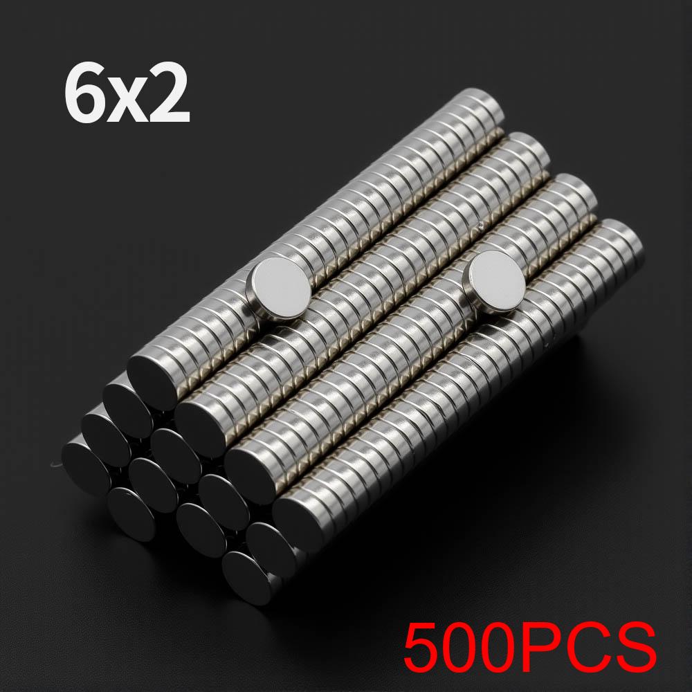 6x2mm Powerful Neodymium Magnet N35 NdfeB Permanent Magnetic imanes Round Super Strong Fridge Magnets DIY