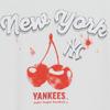 MLB New York Yankees Übergroßes Kirschen-Print Rundhals Kurzarm Cooles T-Shirt Unisex T-Shirts 3ATSN6063-50WHS