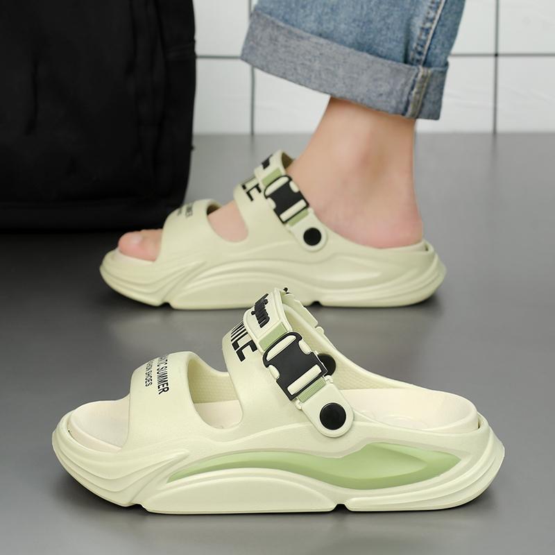 Sandales d'été pour hommes, pantoufles d'extérieur, plage, confortables, épaisses, sabots souples, chaussures décontractées pour hommes, chaussures de jardin pour hommes et femmes, sandales de plage