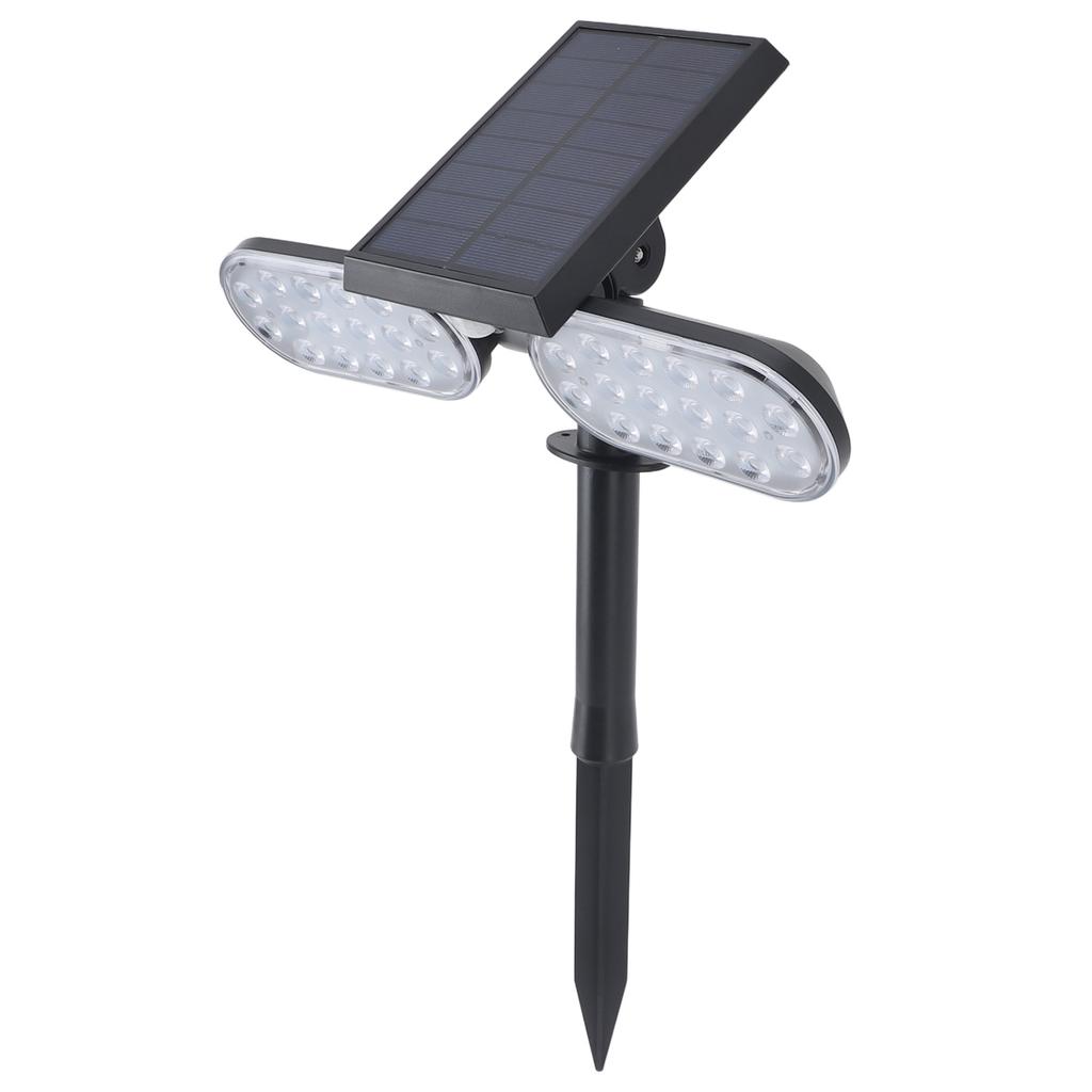 Lampada da Parete Solare con Sensore di Movimento 2 Teste IP65 Impermeabile LED ad Alta Luminosità Faretti da Giardino per