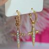 New Fashion Cross Dangle Earrings For Women Gold Color Hip Hop Cool Girls  Chic Gift Newly Designed Jewelry Drop Ship