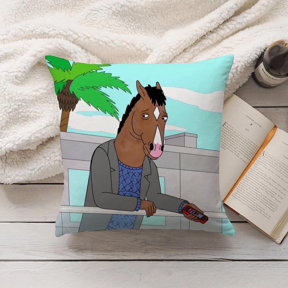 Cartoon B-BoJack H-Horseman Pillow Case Home Decoration Cushion Cover Suitable For Bedroom Car Office Sofa