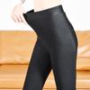 Women's Glossy High-Waisted Fleece-Lined Slimming Stirrup Leggings Cotton Pants