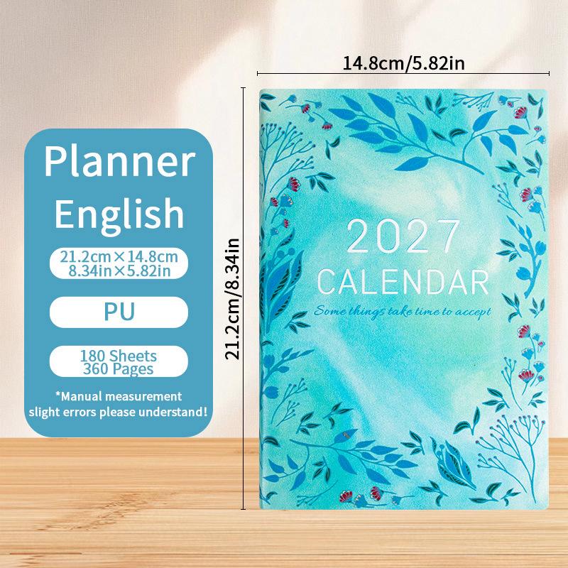 2027 English A5 Daily Planner with Custom Logo