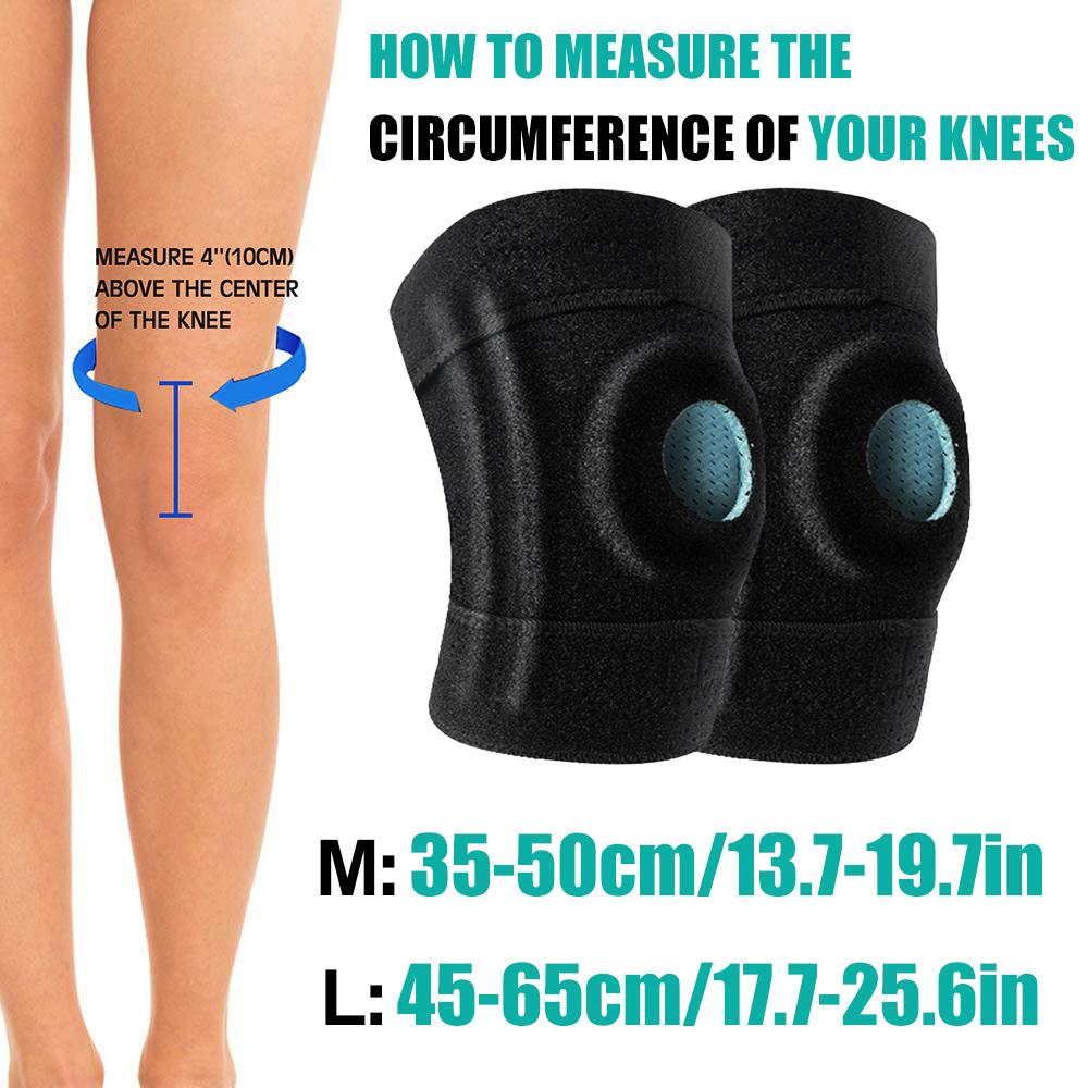 1 Pair Plus Size Knee Brace, Patella Gel Pads & Side Stabilizers For Meniscus Tear, Arthritis & Injury Recovery, Maximum Support