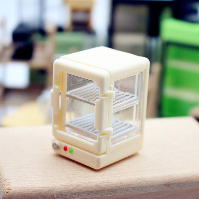 Simulare în miniatură Magazin de proximitate Vitrine pentru alimente Mic dejun Dulap termoizolant Model Casă de păpuși Accesorii de jucărie