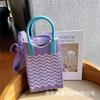 Sommer Damen Niedliche Mini-Tasche Vielseitige Mode Handytasche Cartoon Gestrickte Handtasche Umhängetasche Umhängetasche