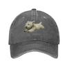Funny Retro Cute Running Dog Art Print Sun Baseball Cap Couple Women Washed Trucker Hat Hot Sale Print Kpop Rock Snapback Cap