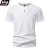 T-shirt Henley da Uomo a Colore Unito - Abbottonatura a Singolo Bottone Tessuto Testurizzato Casual Slim Fit Manica Corta Disponibile in 3 Versatili Opzioni di Colore