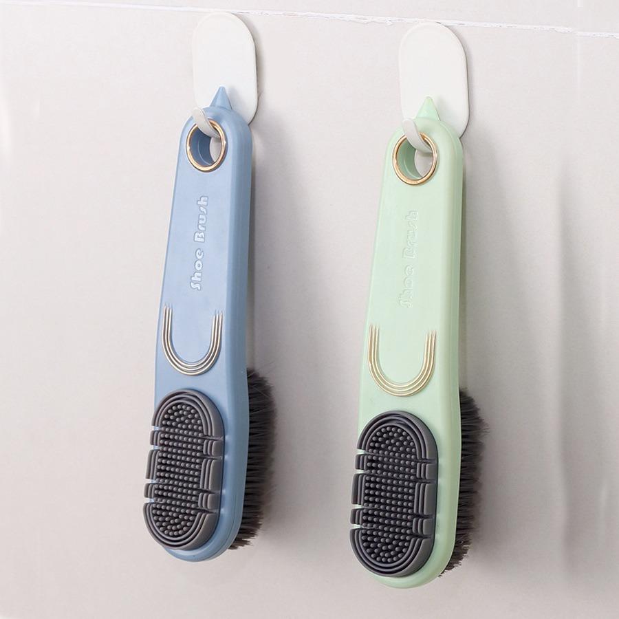 Double-sided Rubber Shoe Brush Soft Bristles Clothes Cleaning Brushes Care Silicone Head Brush Waterproof Household Clean Tool