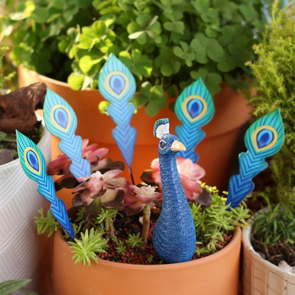 Splicing Design Garden Peacock Stakes Detachable Resin Peacock Figurine Backyard