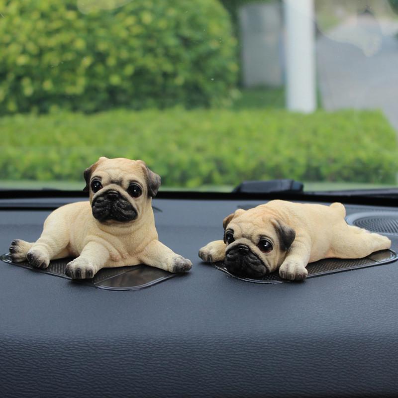 Resin Animal Pug Craft Small Dog Ornament For Party And Holiday Ideas Gift