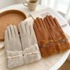 Warm Winter Gloves Plush Lining Thick Gloves Fashion Touch Screen Gloves  Women