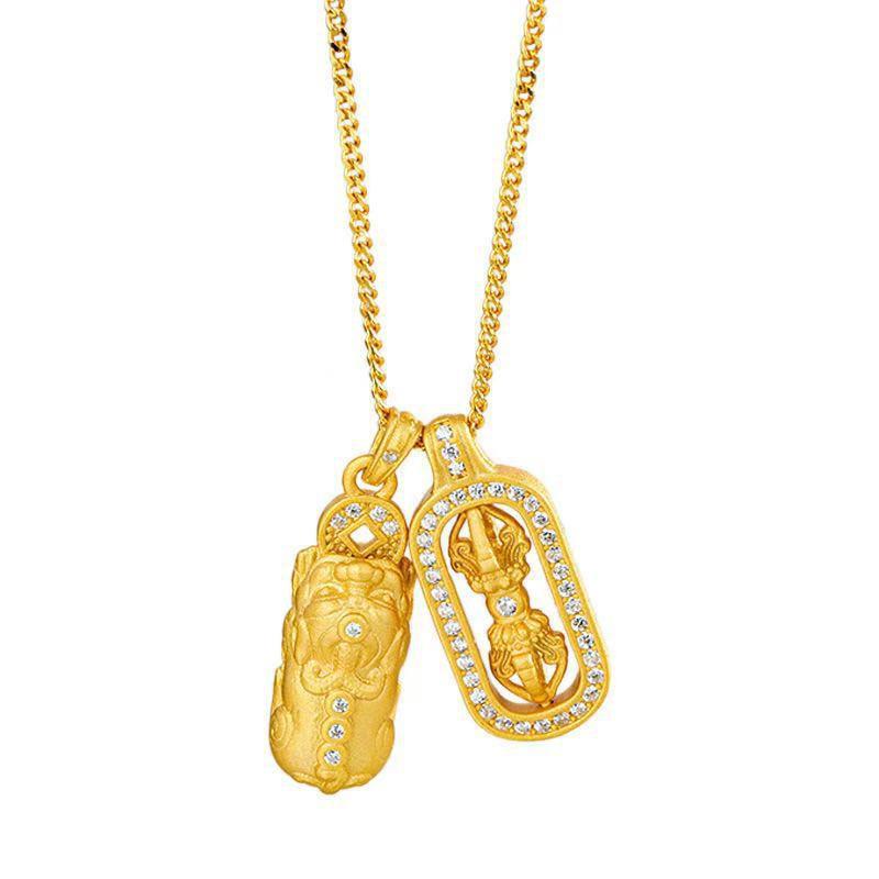 Womens Pixiu Vajra Necklace Inlaid Zircon Clavicle Chain New Chinese Style Fashion Jewelry