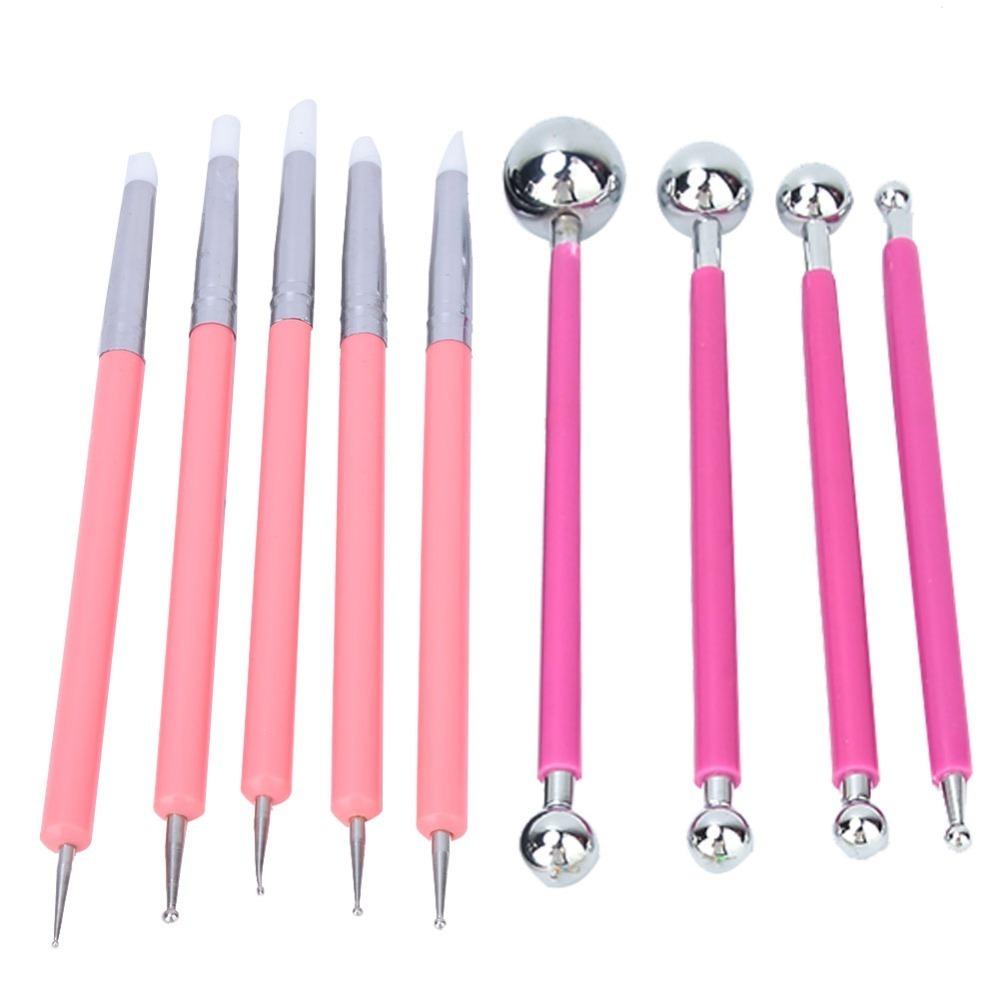 9PCS soft silicone tip 9pcs clay pottery tool set  clay carving & embossing Pottery Tool
