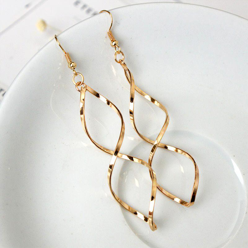 

New Simple Spiral Curved Long Drop Earrings for Women Wave Design Fashion Female Stud Zircon Party Wedding Cute Earring