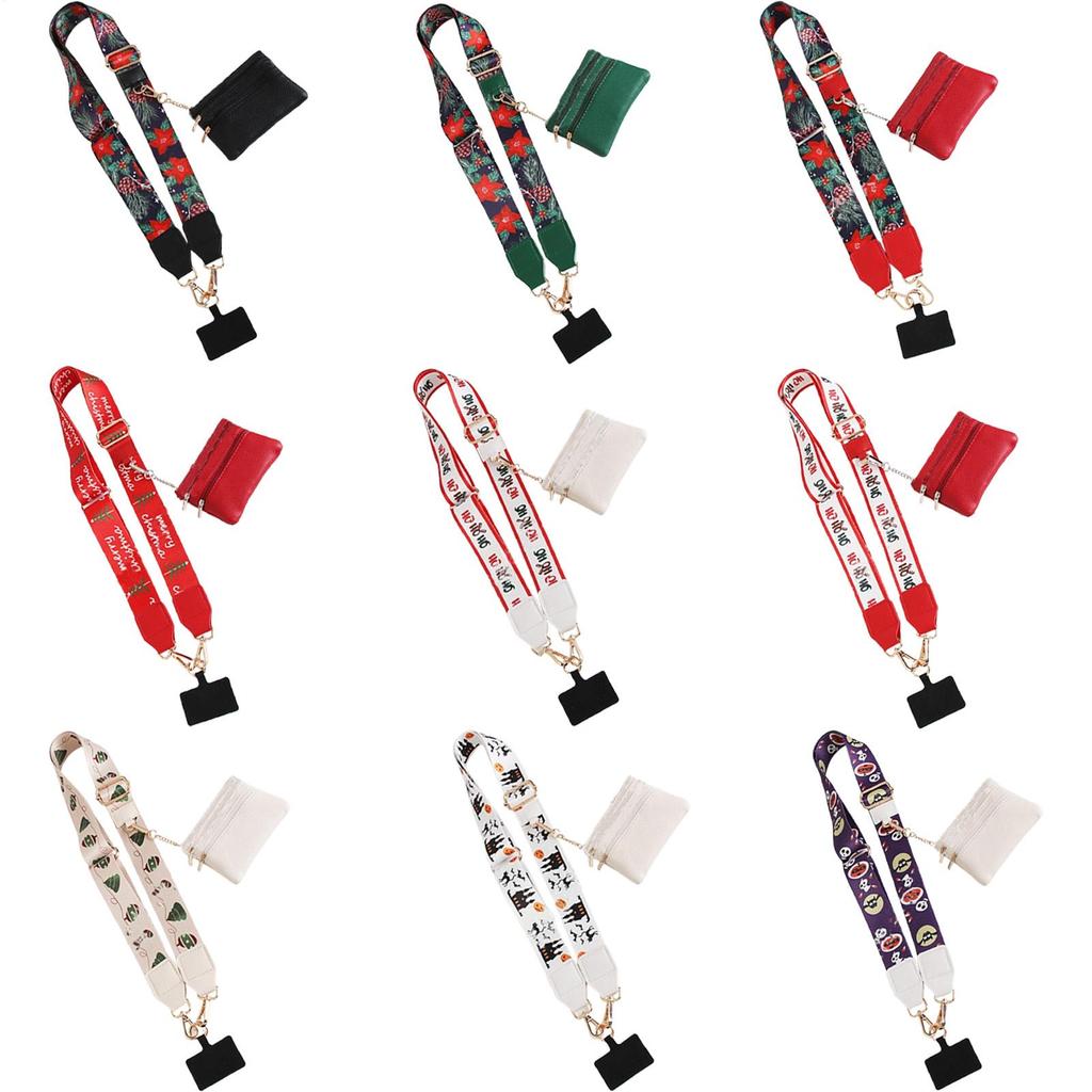 Mobile Phone Lanyard Christmas Neck Strap with Zippered Pouch Stylish and Beautiful Necklace Lanyard for Travel Business Daily