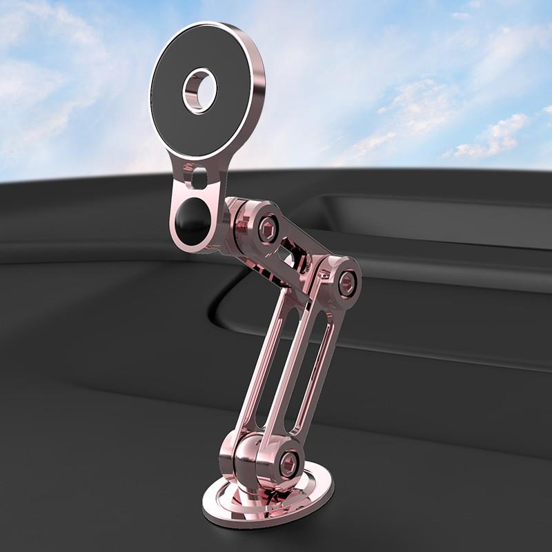 Car Phone Holder With Strong Magnetic Mount Adjustable Metal Arm Dashboard Foldable Shake-Resistant Compatible IPhone