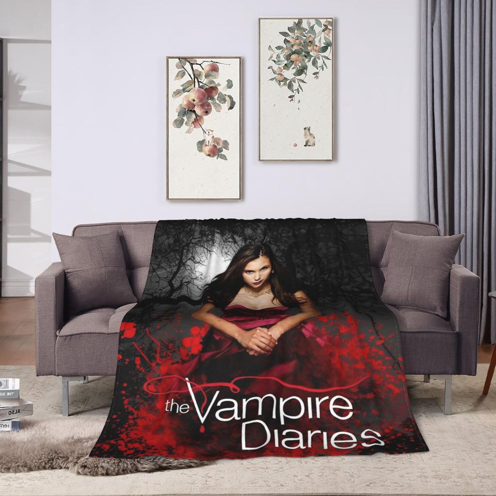 The Vampire Diaries Damon Salvatore Decken Flanell Bedruckt Tragbar Ultra-Weich Überwurfdecke für Bettwäsche Büro Teppichstück