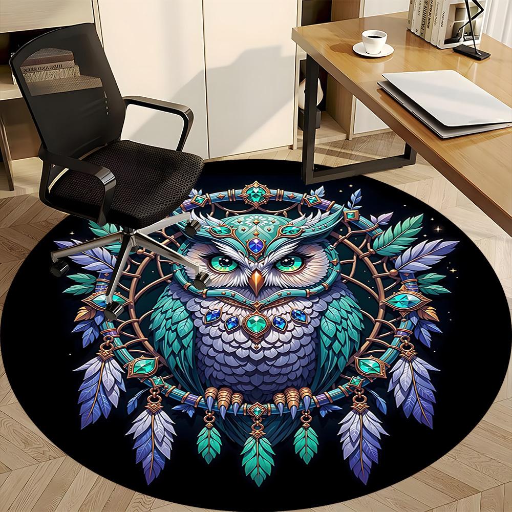 1pc Mystic Owl Decor Chair Carpet for Office Non-Slip, Machine Washable Rug for Office, Room - Holiday Decor, Machine Made yy251016103