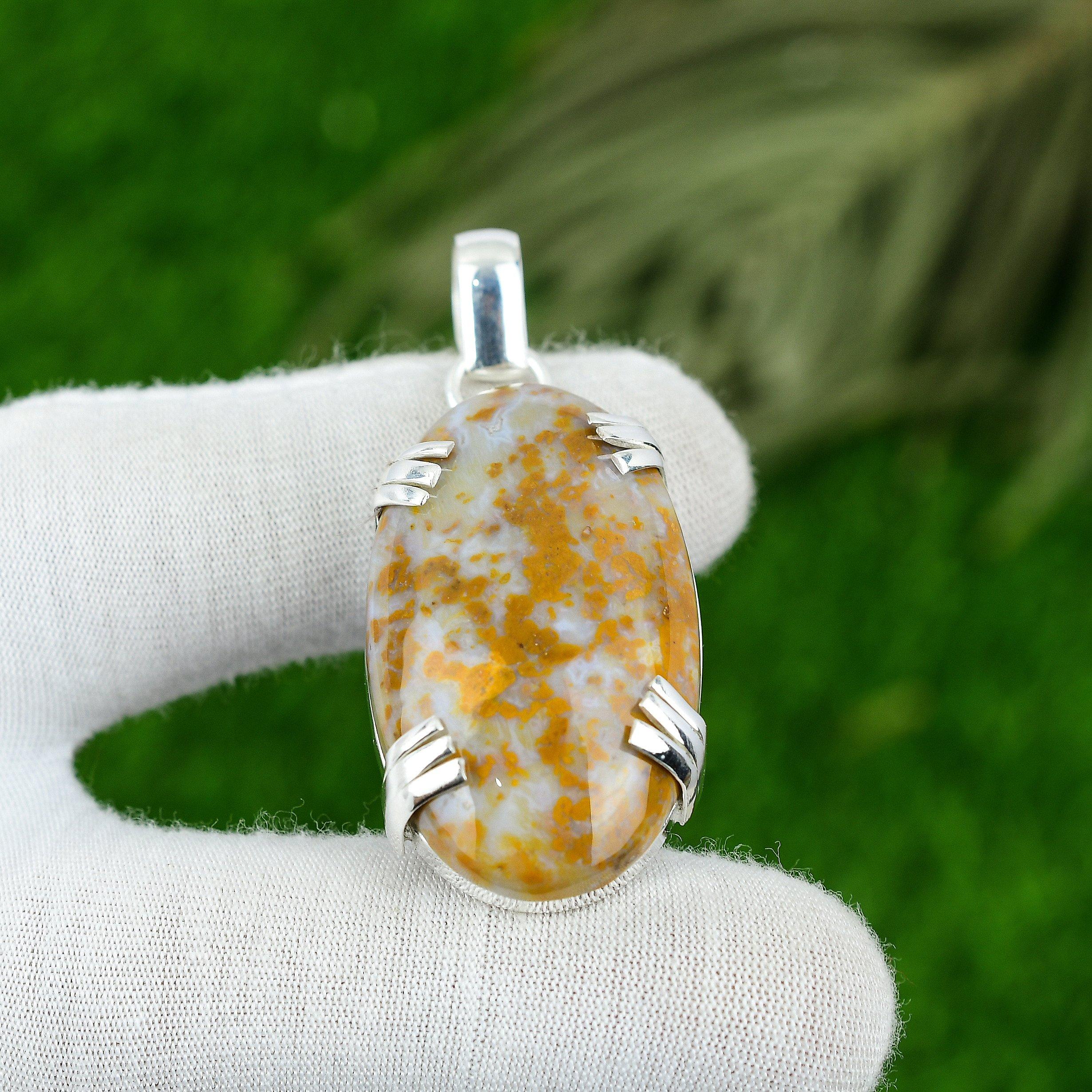Натуральный агат в горошек, подвеска, ювелирное изделие из стерлингового серебра 925 пробы для женщин