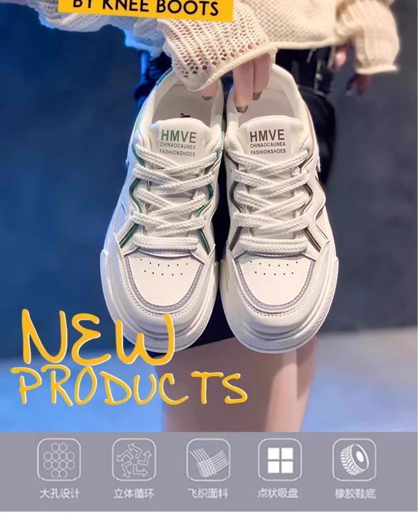 New little white shoes women's 2025 new spring thick baseplate shoes versatile casual shoes flat versatile student shoes