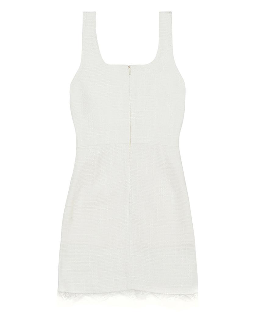 Yuhee Lace Tweed Mini Dress Ivory