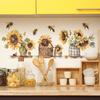 3D Realistic Sunflower and Bee Wall Stickers, Self-Adhesive Decor for Entryway Home Decoration