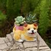Creative Dog Planter Sturdy Silicone Mould Reusable Artistics Cement Cast Craft Supplies Accessory for Home and Garden