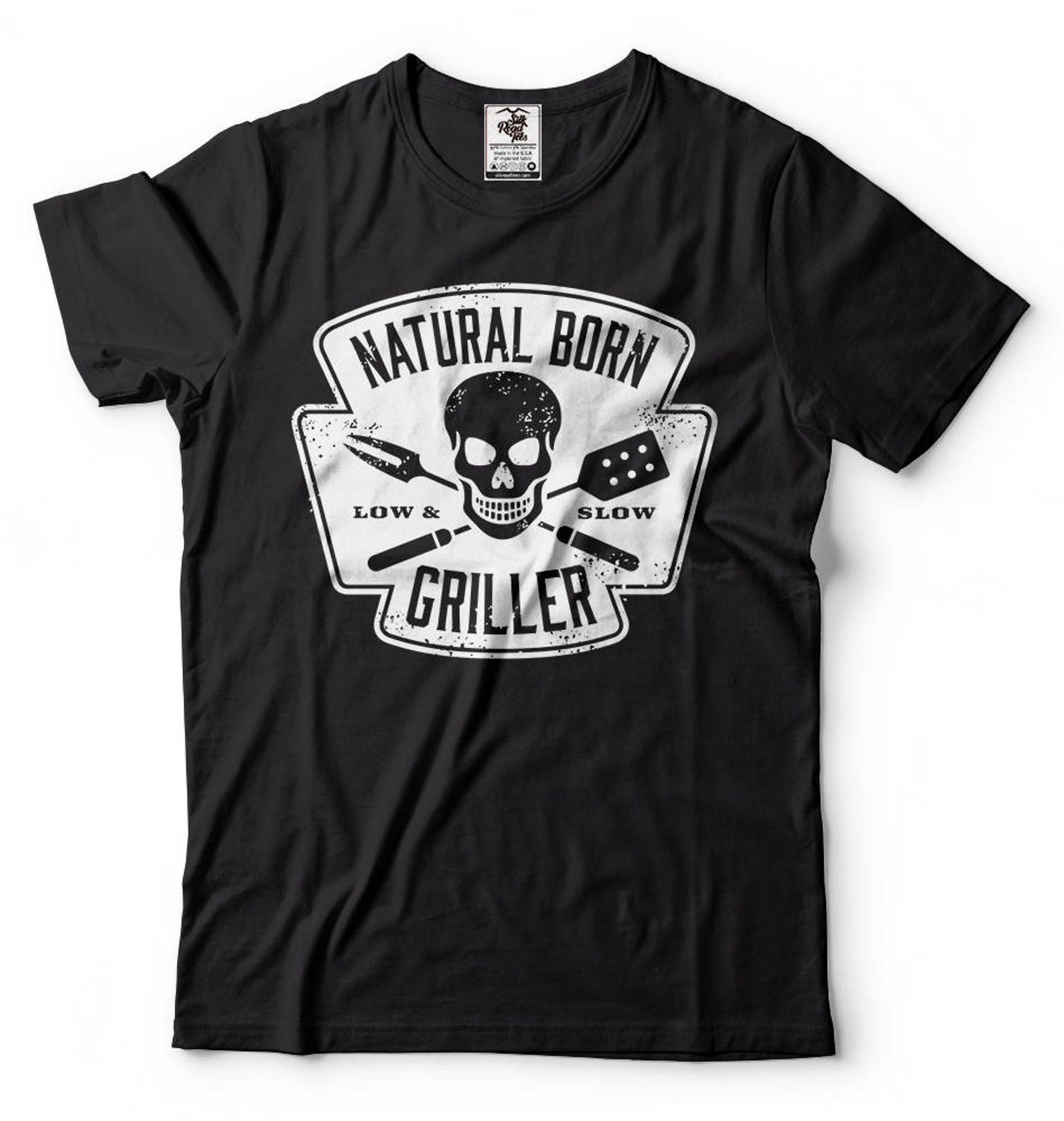 Funny BBQ Grill T-Shirt: Natural Born Griller Gift L