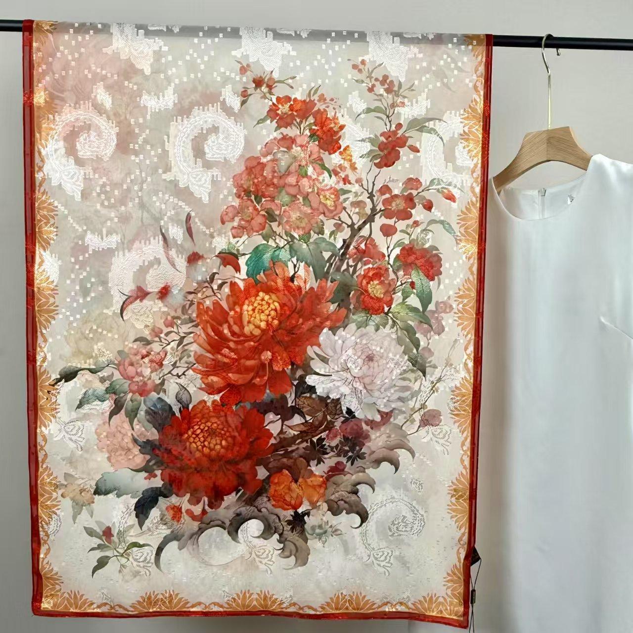 

Шелковые шарфы с рисунком срезанных цветов, Женские летние тонкие стили, Шали для мамы в подарок, Шарфы для женщин среднего и пожилого возраста, Фотографии из путешествий, Пляжные полотенца 180*70