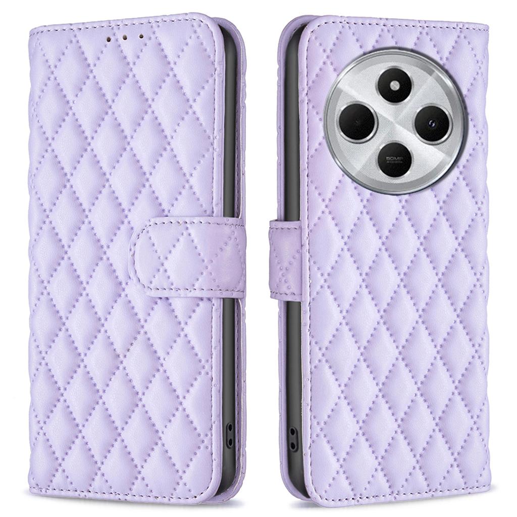 BINFEN COLOR BF Style-14 For Xiaomi Poco C75 4G/Redmi 14R 5G/14C 4G Case Rhombus Phone Leather Cover Stand