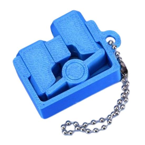 3D Printed Finger Clicker Toy Decompression Push Fidget Toy with Ball Chain Portable синий