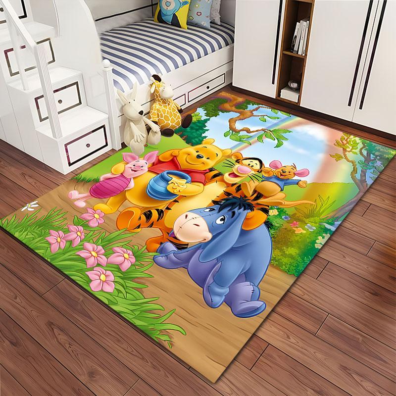 Multi-Size Cartoon Winnie The Pooh Carpet, Living Room Bedroom Kid's Room Sofa Mat,Doormat Floor Anti-slip Rug Next Day Shipping