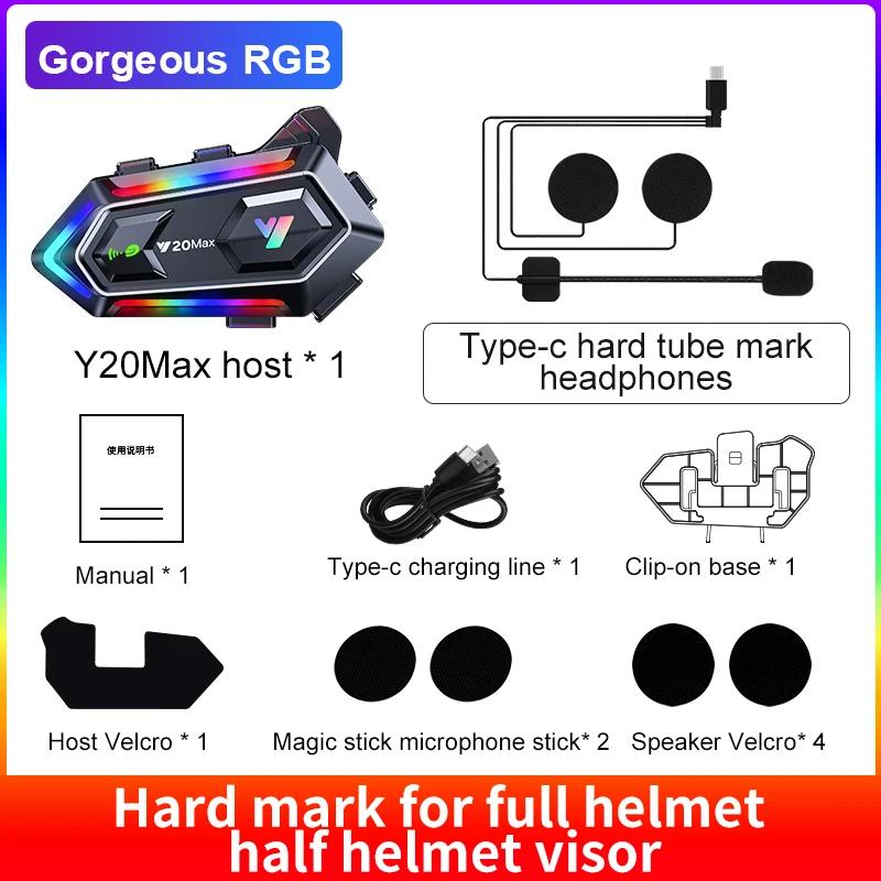 V5.3 Bluetooth Motorradhelm Intercom Headset für 2 Fahrer Drahtloses Interphone Geräuschreduzierung Freisprecheinrichtung 1000mAh IP67 300m