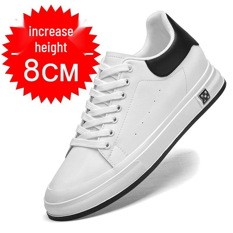 

Autumn White Men s Sneakers with 8CM Hidden Lift, Breathable Lace-Up Design for Casual Wear 41