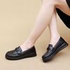 Black Shoes Spring New Casual Leather Shoes Soft Sole Non-slip Medium Single Shoes