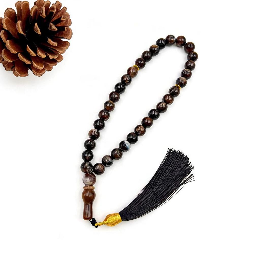33-Bead Multi-Color Tasbih: Muslim Prayer Beads, Imitation Agate