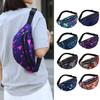 Waist Bag Multi-pockets Leaf Print Nylon Waterproof Casual Gift Portable Women Fanny Pack Crossbody Chest Sling Bag Outdoor Use