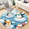 1PC Penguin Iceberg Pattern Office Round Area Rug, Indoor Mat Suitable For Office, Under Office Chairs Bedroom Living Room Home Decor, Room Deco 145