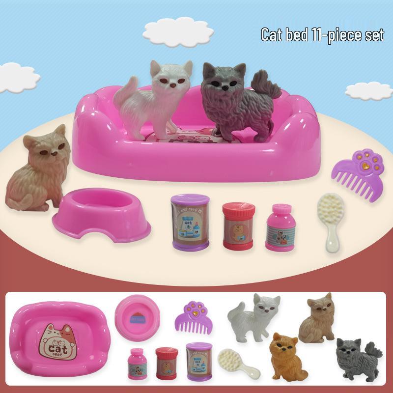 International Role-Playing Pet Set: Puppy & Kitten Mini Animal Toys