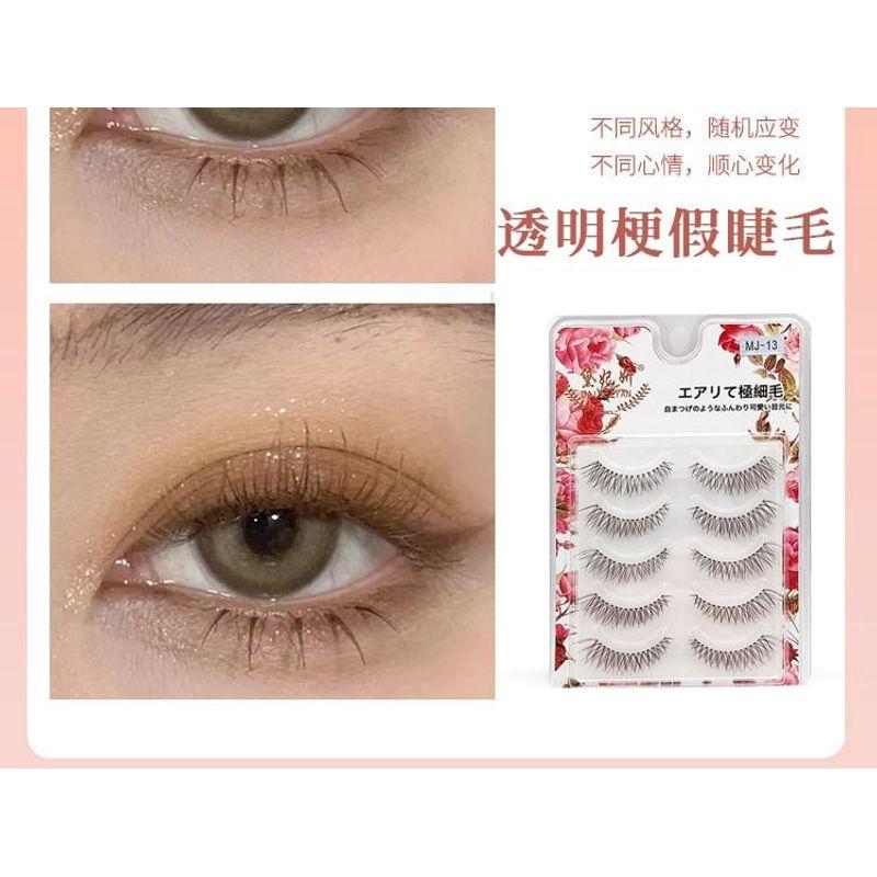 Lashie - Set of 5 Pairs: Criss Cross Clear Band False Eyelashes