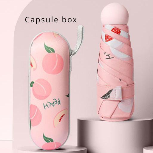 Portable Umbrella Mini Five Fold Umbrella Student Capsule Sun and Rain Dual Use Female Sun Protection and Sunshade Umbrella