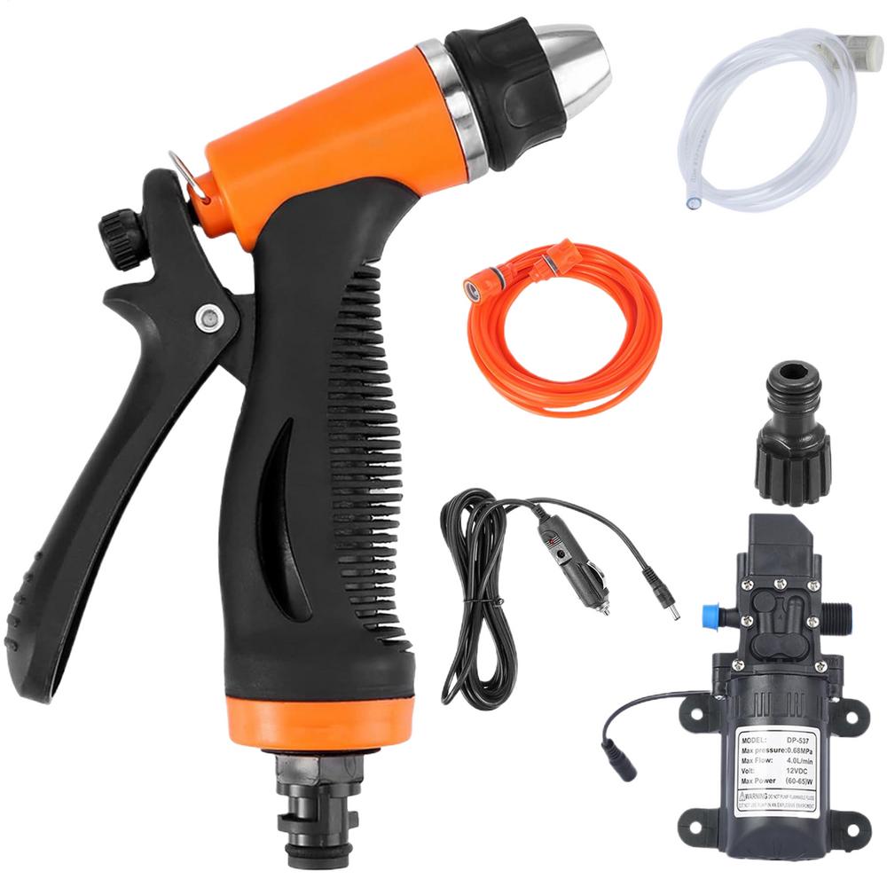 

Мойка высокого давления Портативная мойка высокого давления Очиститель Автостоп Уборочная машина Помощь для детализации для дома на колесах, лодки, патио, тротуара чёрный