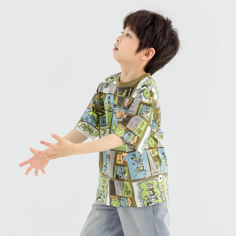 Duo Duo Jia Boys' Cool & Breathable Full Print Short Sleeve T-Shirt