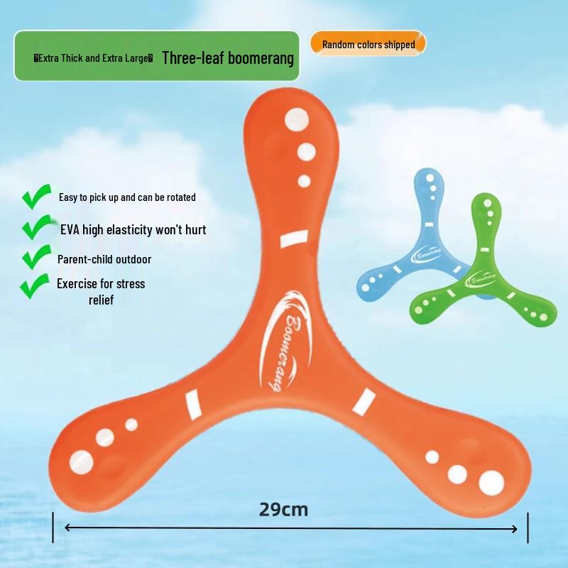 Kids' EVA Foam Hand-thrown Boomerang: Soft 3-Blade Frisbee Toy for Outdoor Play, Ages 6+